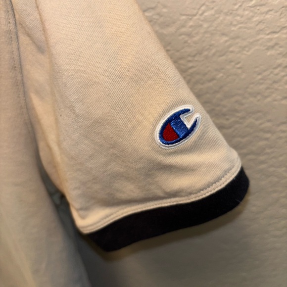 Champion Men’s Medium Cream and Black Short Sleeve Tee Athlete Modern Bold - Picture 4 of 5